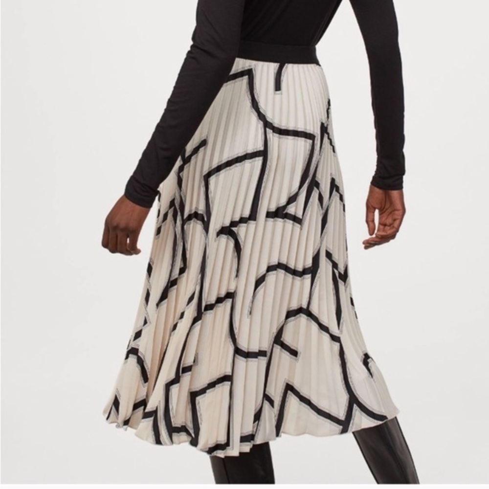 Black and White pleated Skirt
